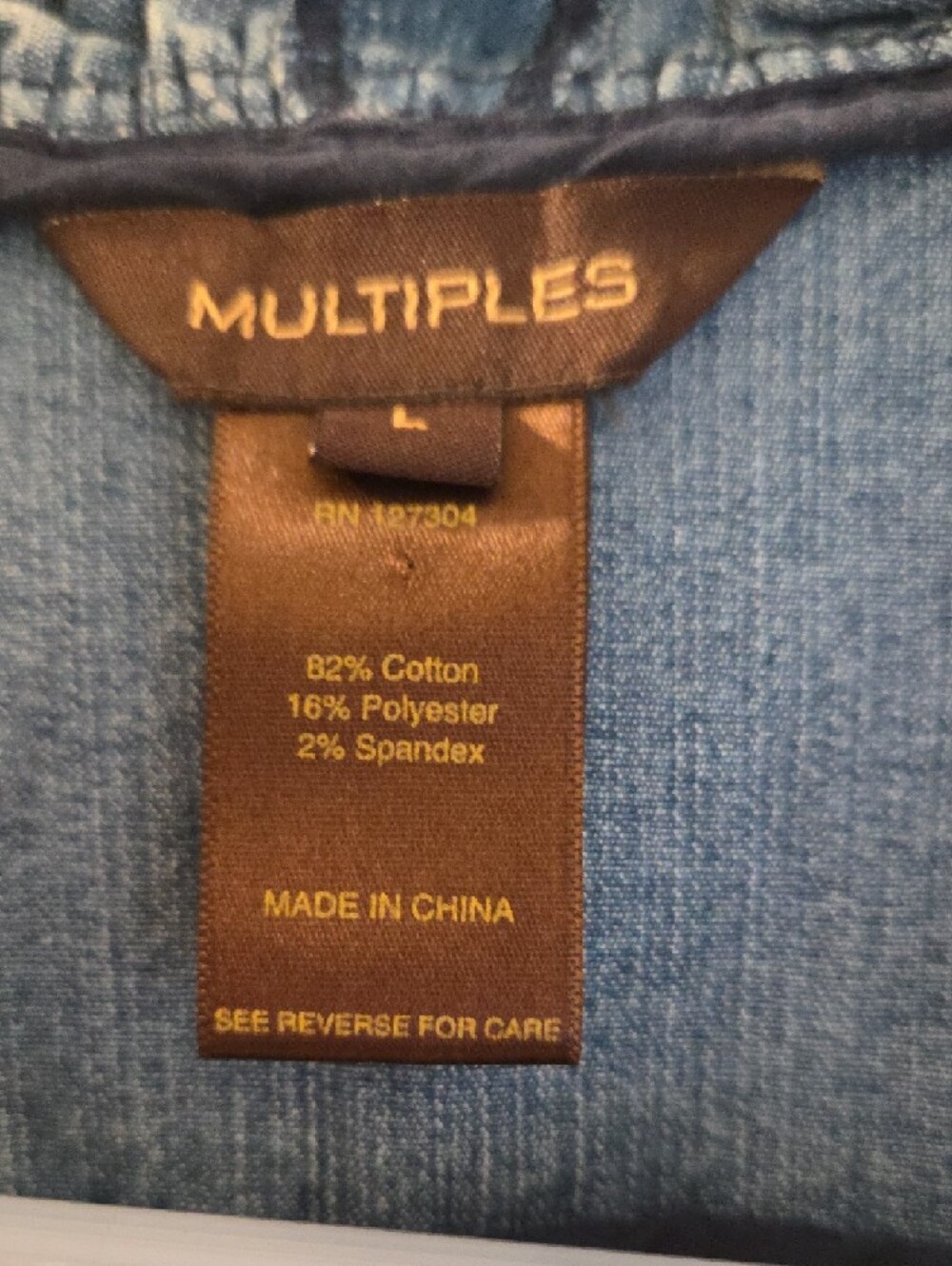 Multiples Light Blue Ruffle Denim Jacket - Picture 2 of 3